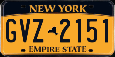 NY license plate GVZ2151