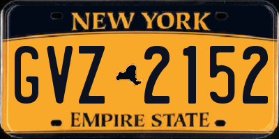 NY license plate GVZ2152