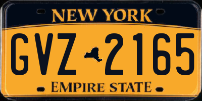 NY license plate GVZ2165