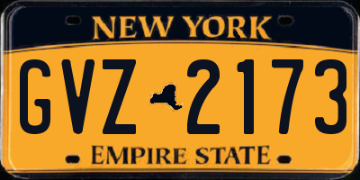 NY license plate GVZ2173