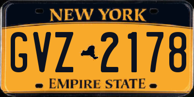 NY license plate GVZ2178