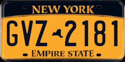 NY license plate GVZ2181