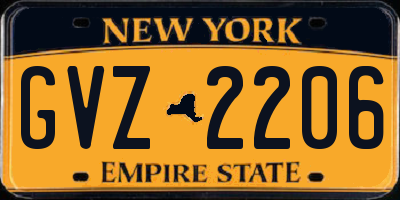 NY license plate GVZ2206