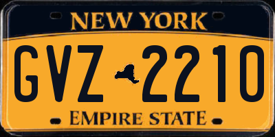 NY license plate GVZ2210