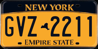 NY license plate GVZ2211
