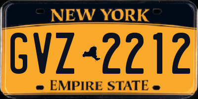 NY license plate GVZ2212