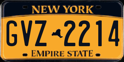 NY license plate GVZ2214