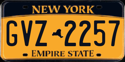 NY license plate GVZ2257