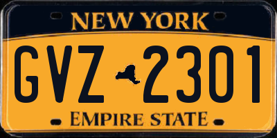 NY license plate GVZ2301