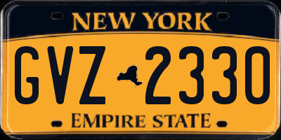 NY license plate GVZ2330