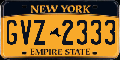 NY license plate GVZ2333