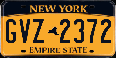 NY license plate GVZ2372