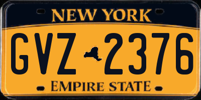 NY license plate GVZ2376