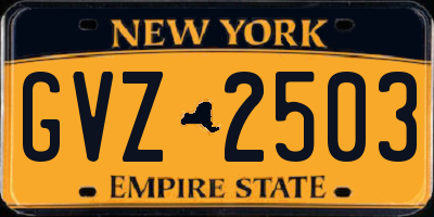 NY license plate GVZ2503