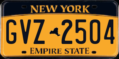NY license plate GVZ2504