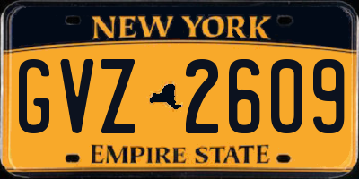 NY license plate GVZ2609