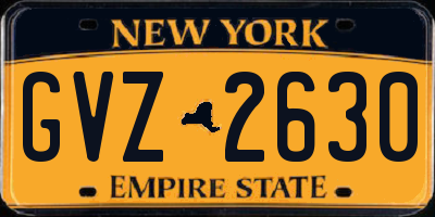NY license plate GVZ2630