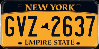 NY license plate GVZ2637