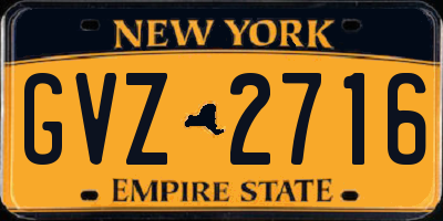 NY license plate GVZ2716