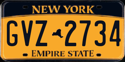 NY license plate GVZ2734