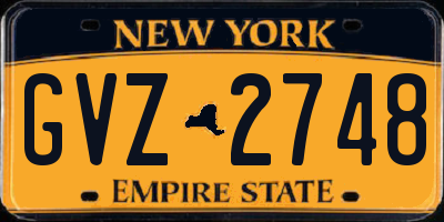 NY license plate GVZ2748