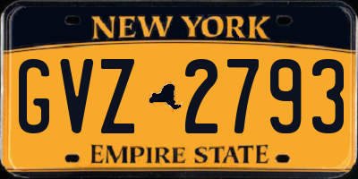 NY license plate GVZ2793