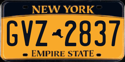 NY license plate GVZ2837
