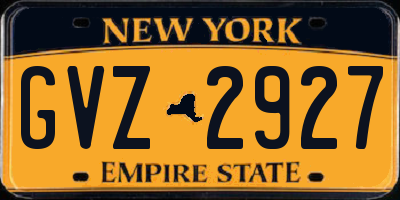 NY license plate GVZ2927