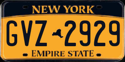 NY license plate GVZ2929