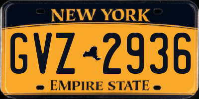 NY license plate GVZ2936