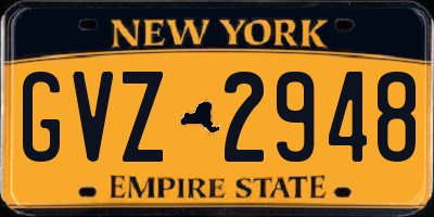 NY license plate GVZ2948