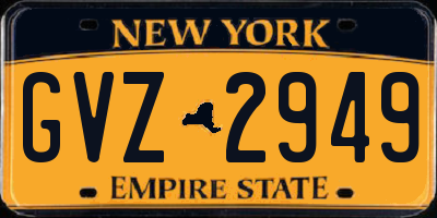 NY license plate GVZ2949