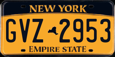 NY license plate GVZ2953