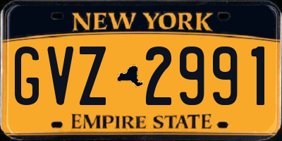 NY license plate GVZ2991