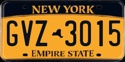NY license plate GVZ3015