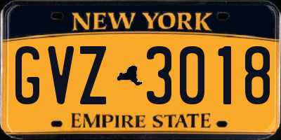 NY license plate GVZ3018