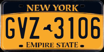 NY license plate GVZ3106