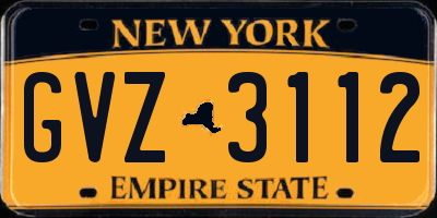NY license plate GVZ3112