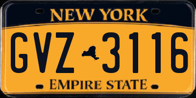 NY license plate GVZ3116