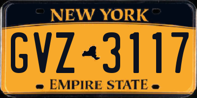 NY license plate GVZ3117