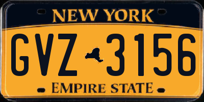 NY license plate GVZ3156