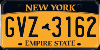 NY license plate GVZ3162