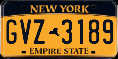NY license plate GVZ3189