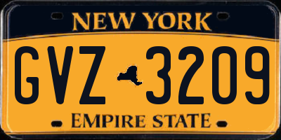 NY license plate GVZ3209