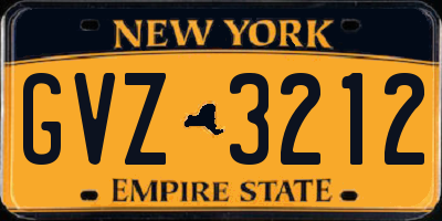 NY license plate GVZ3212