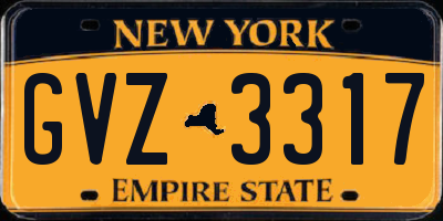 NY license plate GVZ3317