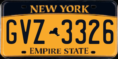 NY license plate GVZ3326