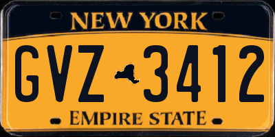 NY license plate GVZ3412
