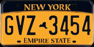 NY license plate GVZ3454