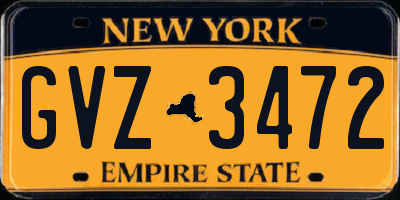 NY license plate GVZ3472